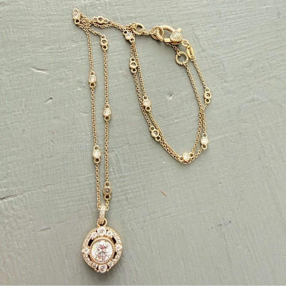 Judith Ripka 925 Sterling Silver 14K Gold Clad Necklace NEW